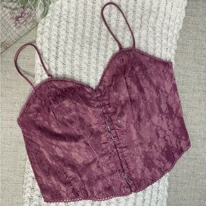 Lace Bustier Top in Mauve